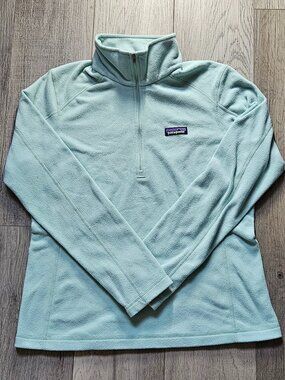 Patagonia Womens Micro D 1/4 Zip Fleece Pullover Medium Seafoam Mint Green M